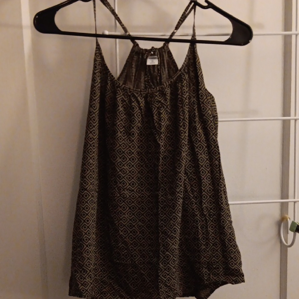 Old Navy Black and Olive Patterned Camisole